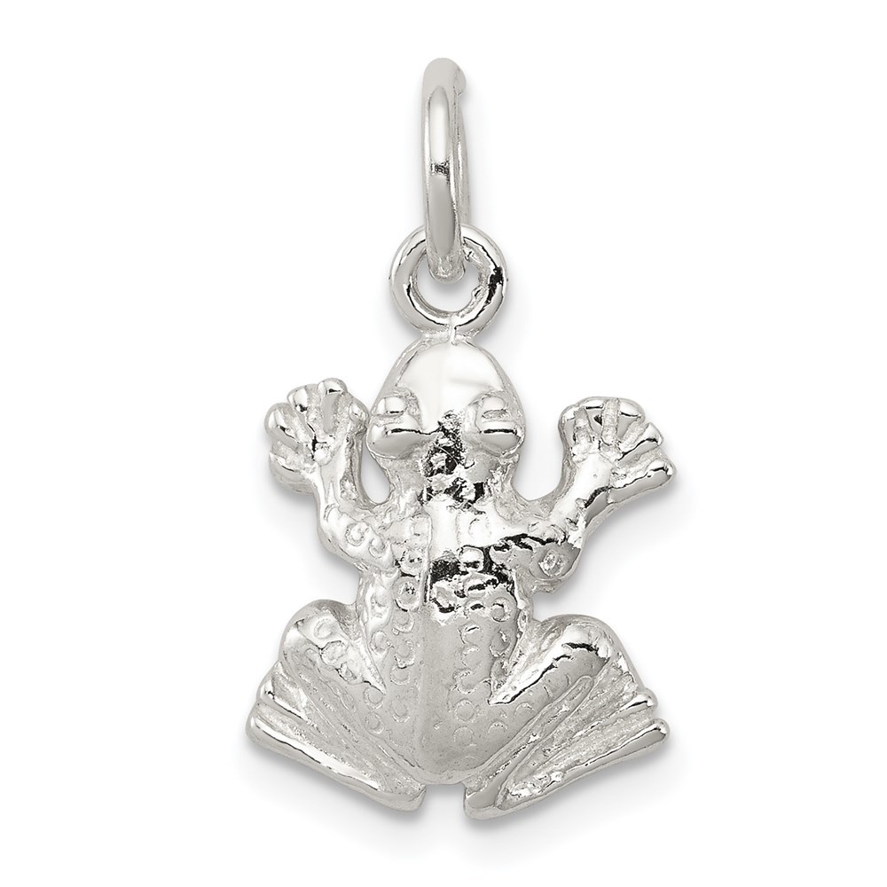 925 Sterling Silver Frog Bracelet or Necklace Charm